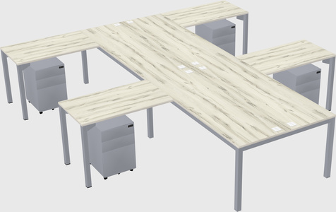 Shared l-shaped desk