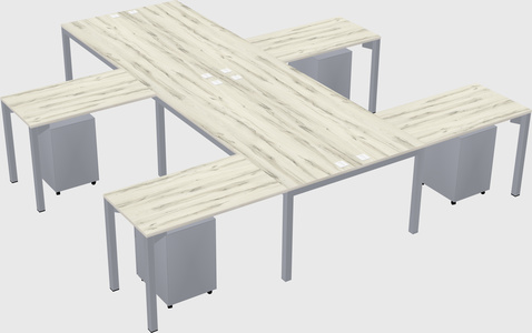 Shared l-shaped desk