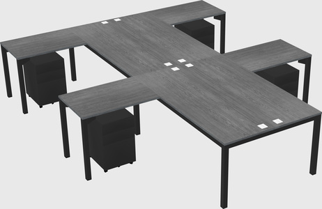 Shared l-shaped desk
