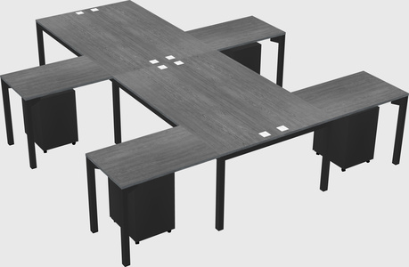 Shared l-shaped desk