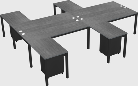 Shared l-shaped desk