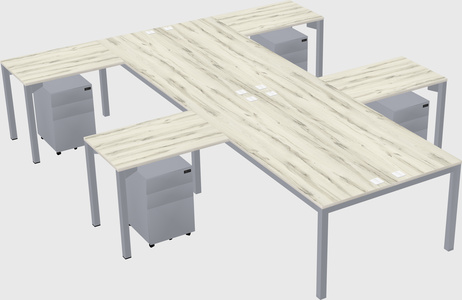 Shared l-shaped desk