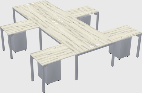Shared l-shaped desk