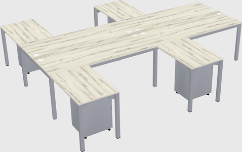 Shared l-shaped desk