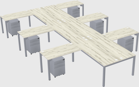 Shared l-shaped desk