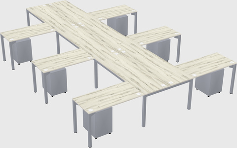 Shared l-shaped desk