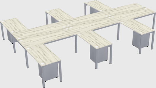 Shared l-shaped desk