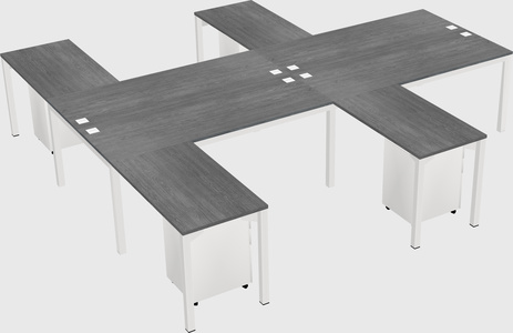 Shared l-shaped desk