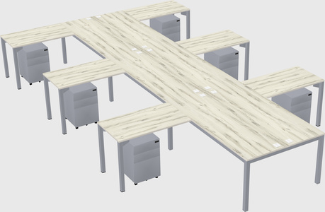 Shared l-shaped desk