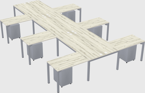 Shared l-shaped desk