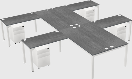 Shared l-shaped desk