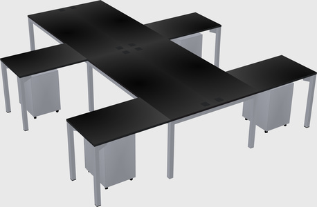 Shared l-shaped desk