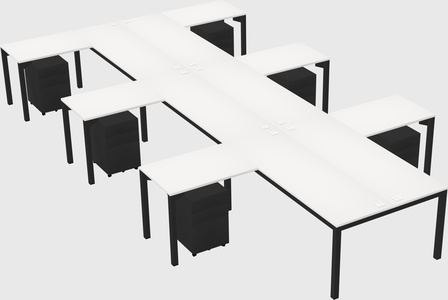 Shared l-shaped desk