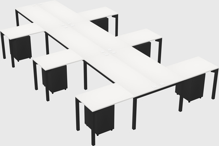 Shared l-shaped desk