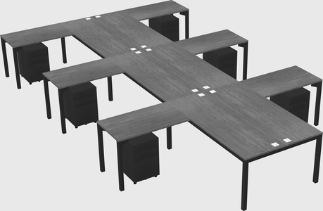 Shared l-shaped desk