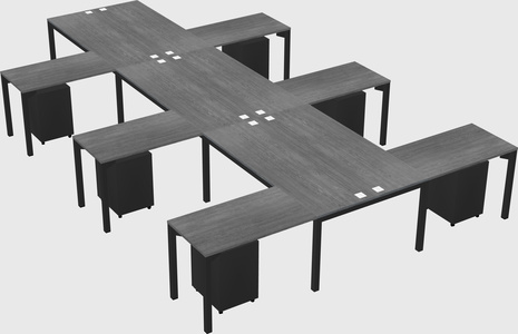 Shared l-shaped desk
