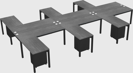 Shared l-shaped desk