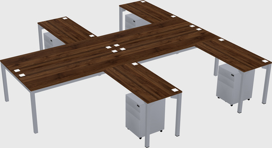Shared l-shaped desk