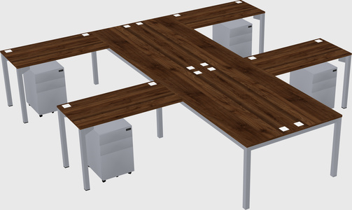 Shared l-shaped desk