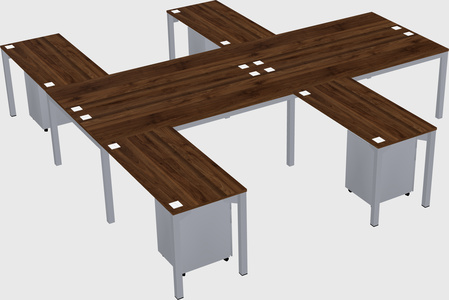 Shared l-shaped desk