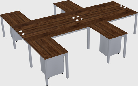 Shared l-shaped desk