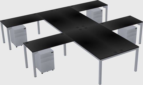 Shared l-shaped desk