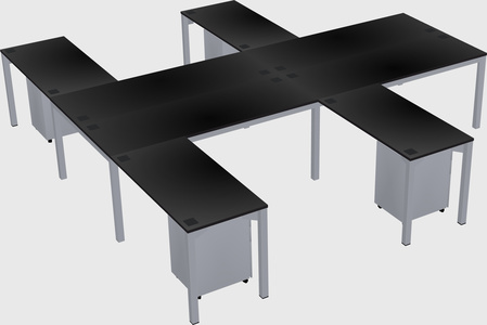 Shared l-shaped desk