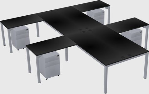 Shared l-shaped desk