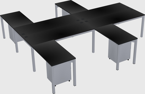 Shared l-shaped desk