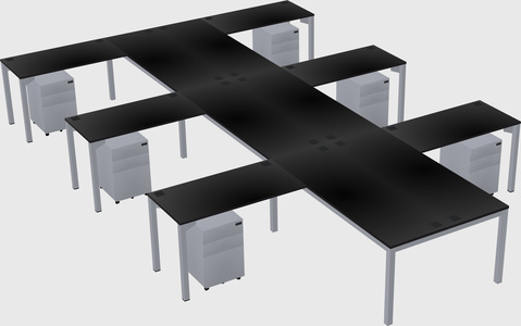Shared l-shaped desk
