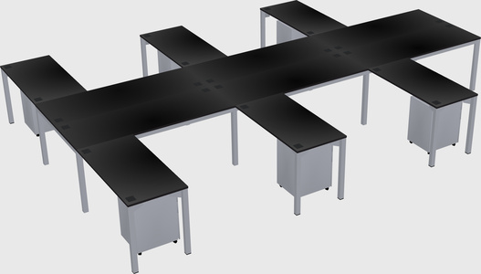 Shared l-shaped desk