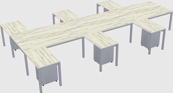 Shared l-shaped desk