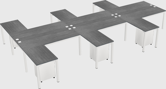 Shared l-shaped desk