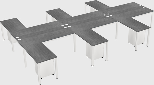 Shared l-shaped desk
