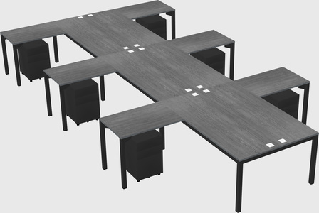 Shared l-shaped desk