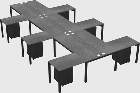 Shared l-shaped desk