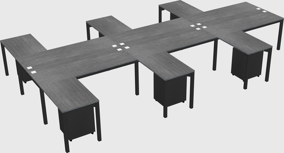 Shared l-shaped desk