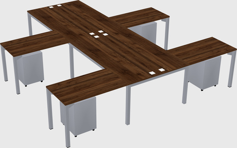 Shared l-shaped desk