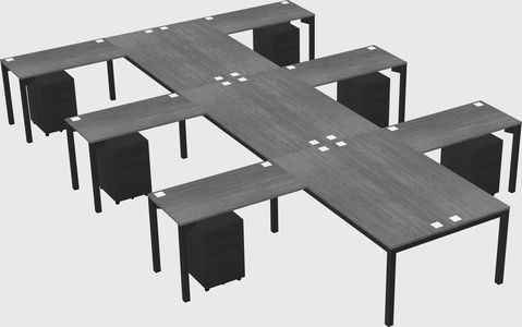 Shared l-shaped desk