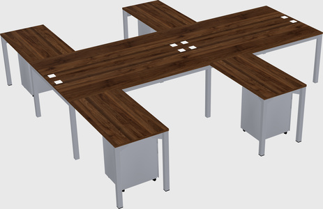 Shared l-shaped desk