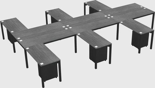 Shared l-shaped desk