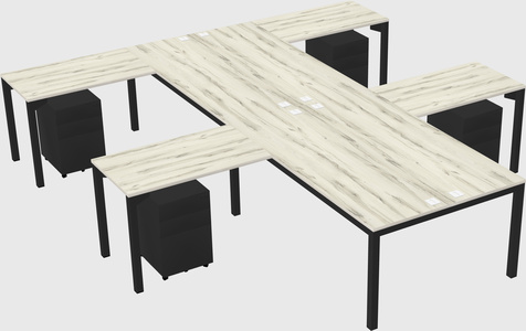Shared l-shaped desk
