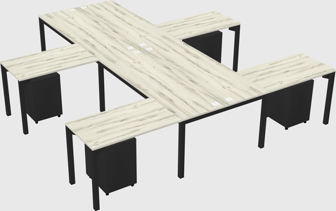 Shared l-shaped desk