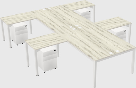 Shared l-shaped desk