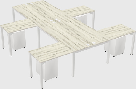 Shared l-shaped desk