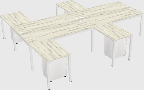 Shared l-shaped desk