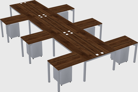 Shared l-shaped desk