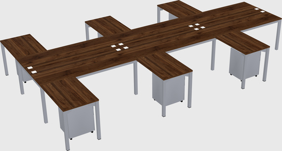 Shared l-shaped desk