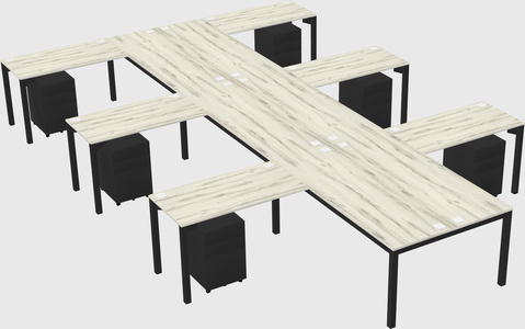 Shared l-shaped desk