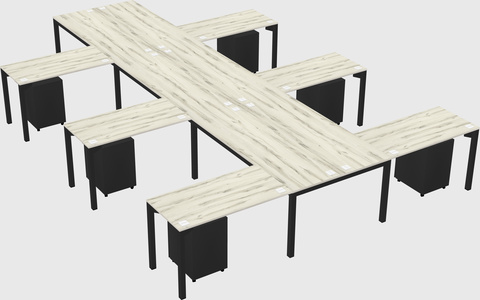 Shared l-shaped desk